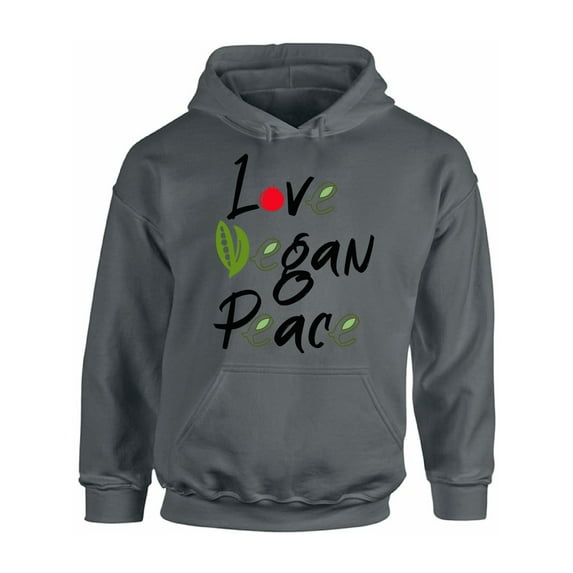 Awkward Styles Love Vegan Peace Unisex Hoodie Vegetarian Hoodie Vegan Sweater Vegan Friendly Hoodie Green Hoodie Vegan Clothes for Women Vegan Organic Stylish Hoodies for Him Gifts for Vegetarians