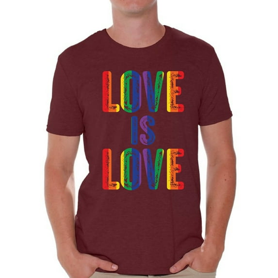 Awkward Styles Love is Love Shirt for Men LGBTQ Shirts Gay Pride Gifts for Him Mens Love Is Love Graphic Tshirt Tops Love Graphic Tshirt Tops