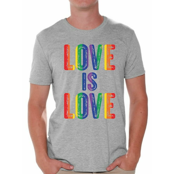 Awkward Styles Love is Love Shirt for Men LGBTQ Shirts Gay Pride Gifts for Him Mens Love Is Love Graphic Tshirt Tops Love Graphic Tshirt Tops