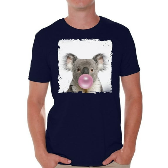 Awkward Styles Lovely Koala Tshirt Koala with Pink Gum T Shirt Koala Clothes Animal T-Shirt for Men Funny Animal Gifts Koala T Shirt Cute Animal T Shirt Koala Shirt Gifts for Him Funny Men T Shirt