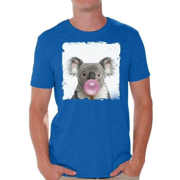 Awkward Styles Lovely Koala Tshirt Koala with Pink Gum T Shirt Koala Clothes Animal T-Shirt for Men Funny Animal Gifts Koala T Shirt Cute Animal T Shirt Koala Shirt Gifts for Him Funny Men T Shirt
