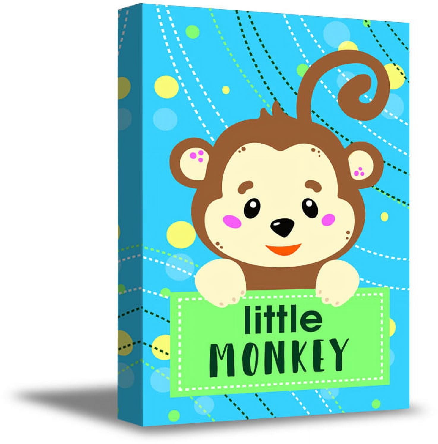 Awkward Styles Lovely Monkey Framed Canvas Art Cute Animals ...