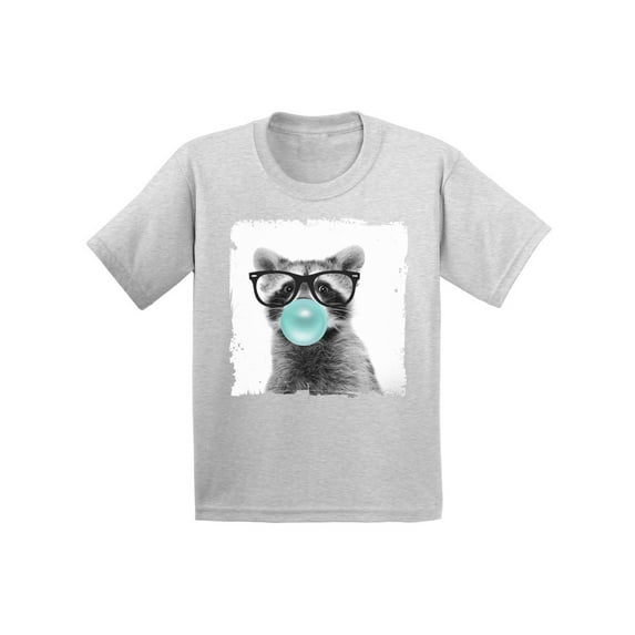 Awkward Styles Lovely Shirts for Kids Animal Youth Shirt Cute Animal Lovers Clothes Kids T Shirt Gifts for Kids Raccoon Clothing Childrens Outfit Cute Raccoon Chewing Gum Shirt Raccoon Lovers