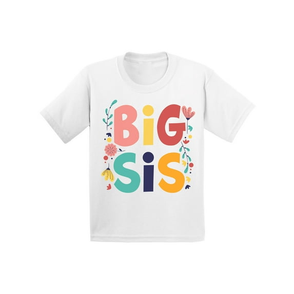 Awkward Styles Lovely T Shirts for Girls Big Sister Youth Shirt for Girls Floral Clothing Big Sister Collection Funny Gifts for Girls I'm Big Sister Shirt Sis Tshirt for Kids Birthday Gifts for Sister