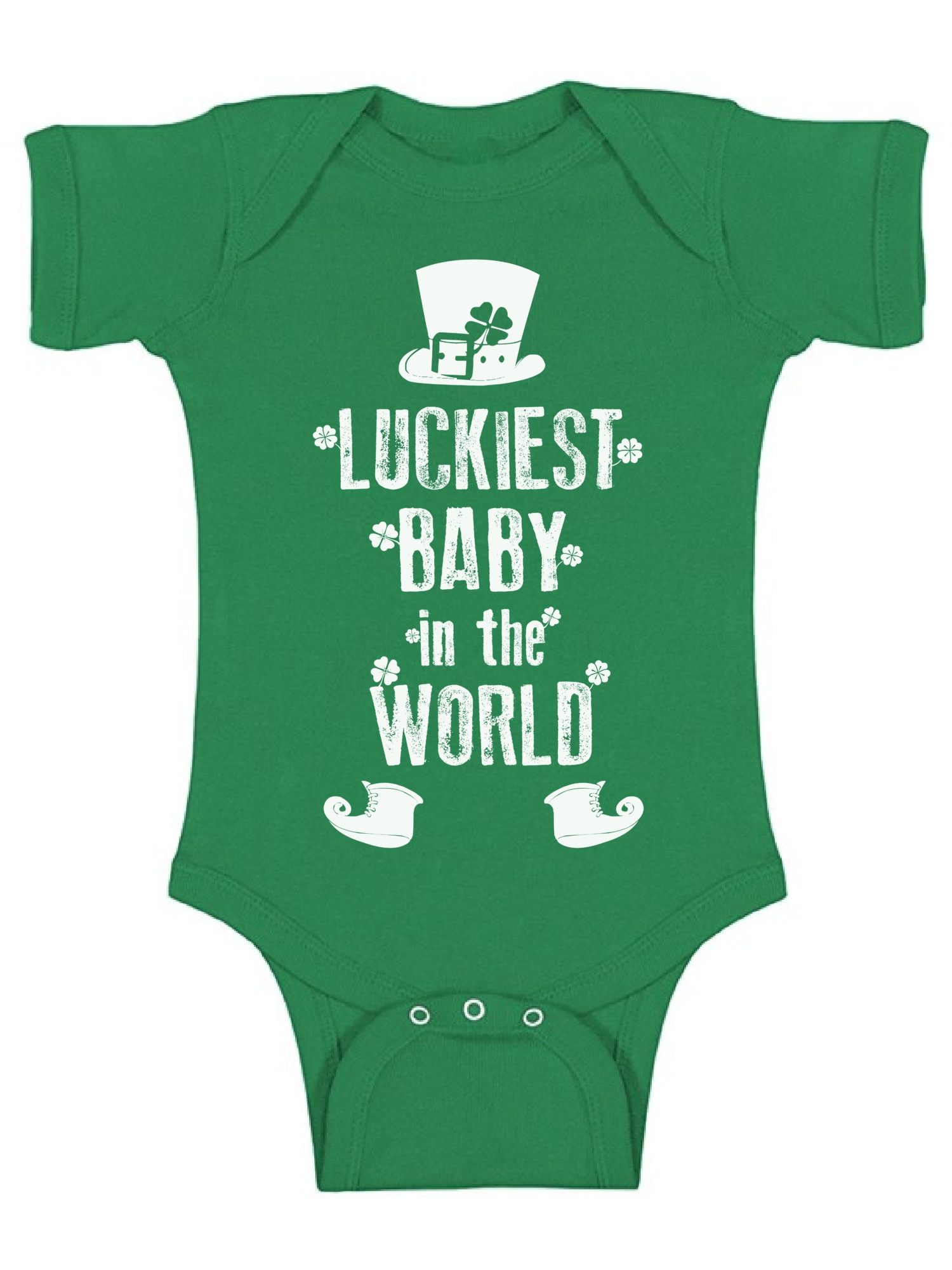Awkward Styles Luckiest Baby In The World Short Sleeve Baby Bodysuit Irish Baby One Piece Top Irish Gifts for Baby St. Patrick's Day Bodysuit for Baby Boy Saint Patrick One Piece Top for Baby Girl - image 1 of 4