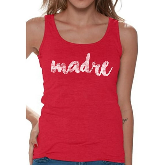 Awkward Styles Madre Mexican Tank Top for Women Funny Madre Tank Top for Ladies Mexican Clothing Mexico Lovers Clothes Collection Madre Shirts for Women Gifts from Mexico Original Mexican Style