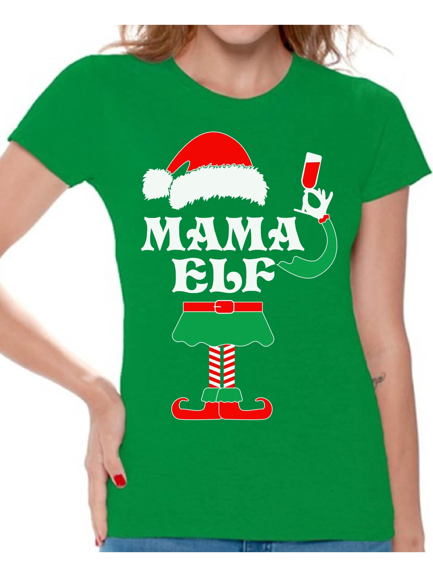 Awkward Styles Mama Elf Shirt Elf Christmas Shirts for Women Elf