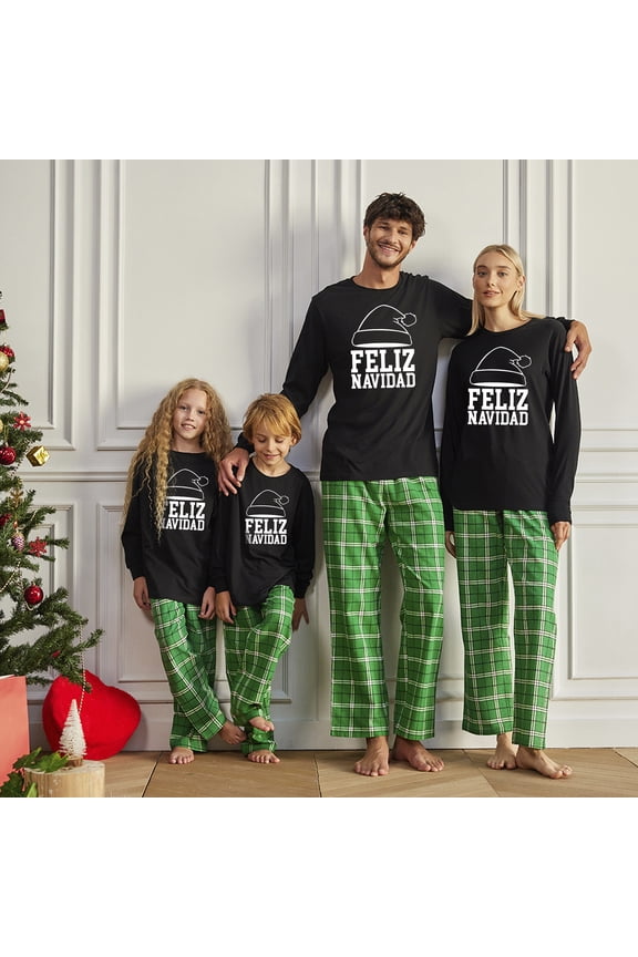 Matching Christmas Pajamas Set Green Let's Get Lit Family Sleepwear