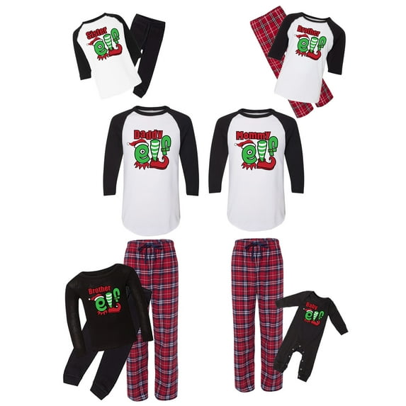 Awkward Styles Matching Christmas Pajamas Set Red Elfs Squad Family Sleepwear
