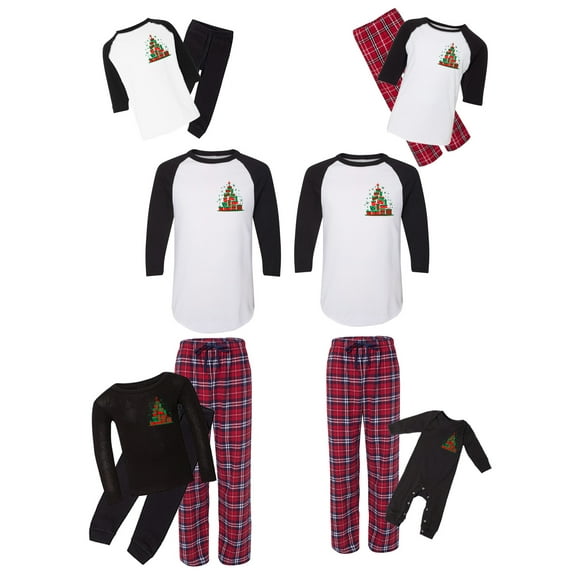 Awkward Styles Matching Christmas Pajamas Set Red Gifts Tree Family Sleepwear