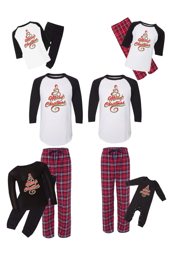 Matching Christmas Pajamas Set Red Merry Christmas Family Sleepwear
