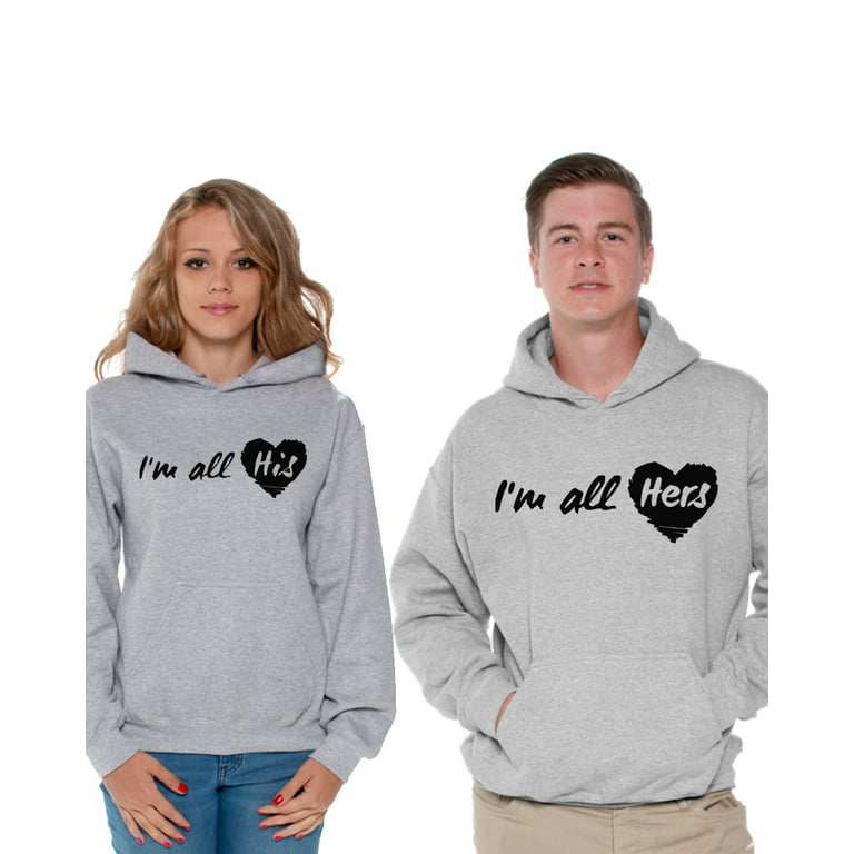 Couple Matching Hooded Sweatshirts- Loved and Covered by Him and Her – A  Perfect Shirt
