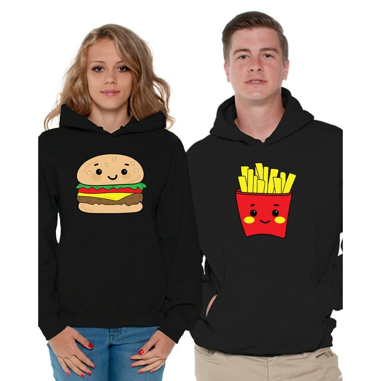 Awkward Styles Matching Couple Hoodies Valentine's Day Collection Matching  Hoodie Sweaters Cute His and Hers Gifts Funny Burger and Fries Couples