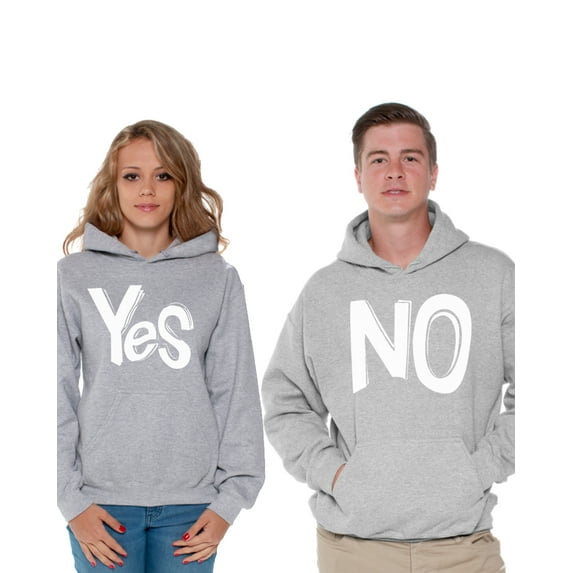 Awkward Styles Matching Couple Hoodies Yes No Sweaters for Couple Valentines Day Gift Ideas for Couples Boyfriend Sweatshirt Girlfriend Sweatshirt Funny Engagement Bride Groom Couples Sweatshirts