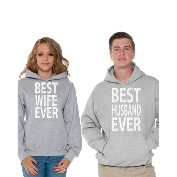 Awkward Styles Matching Husband Wife Couple Hoodies Best Husband Ever Sweater Best Wife Ever Sweatshirt Happy Valentines Day Gift for Couples Wife and Husband Couple Hoodies Anniversary Couple Gifts