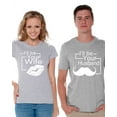 thumbnail image 1 of Awkward Styles Matching T Shirts for Couples I'll Be Your Husband Shirt I'll Be Your Wife Shirt Valentine's Day Gifts for Husband Gifts for Wife Matching Couple Shirts Couple Wedding Party Gifts, 1 of 5