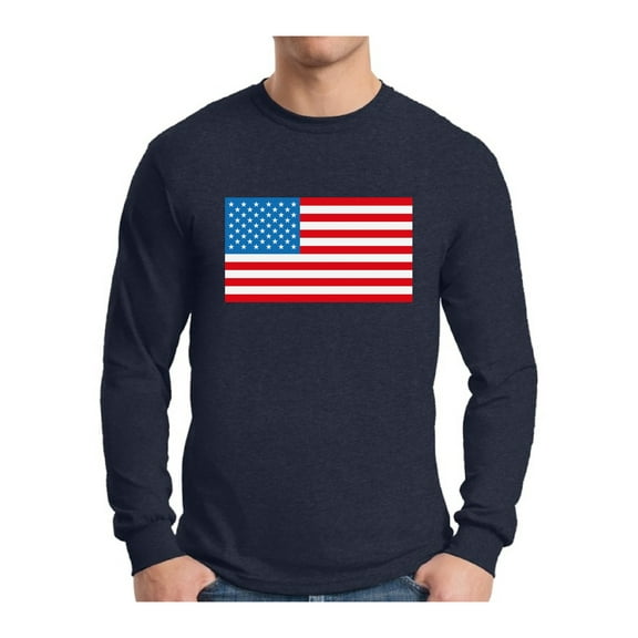 Awkward Styles Men's American Flag Graphic Long Sleeve T-shirt Tops USA Flag Patriotic