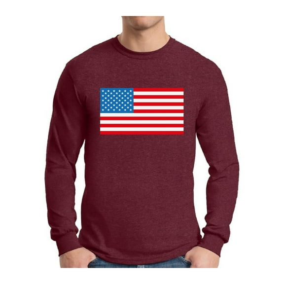 Awkward Styles Men's American Flag Graphic Long Sleeve T-shirt Tops USA Flag Patriotic