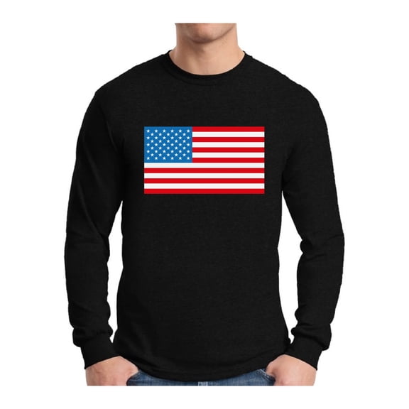 Awkward Styles Men's American Flag Graphic Long Sleeve T-shirt Tops USA Flag Patriotic