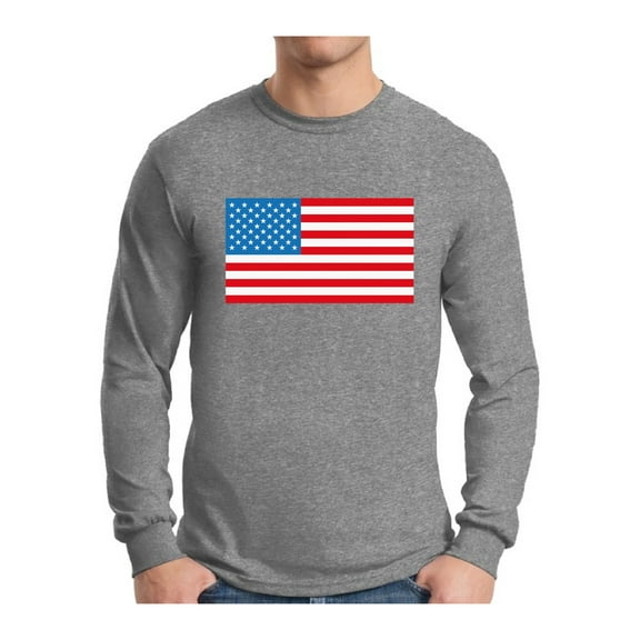 Awkward Styles Men's American Flag Graphic Long Sleeve T-shirt Tops USA Flag Patriotic