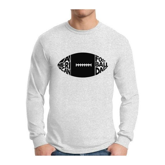 Awkward Styles Men's American Football Dad Graphic Long Sleeve T-shirt Tops Black Rugby Football Gift Father's Day