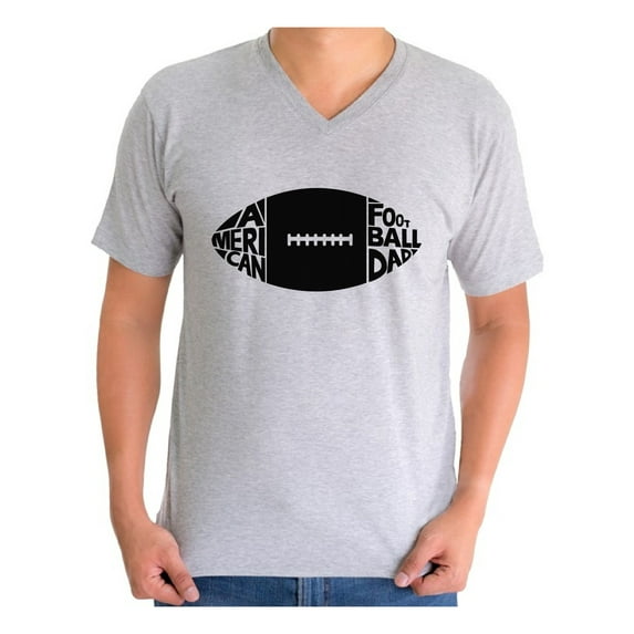 Awkward Styles Men's American Football Dad Graphic V-neck T-shirt Tops Black Rugby Football Gift Father's Day