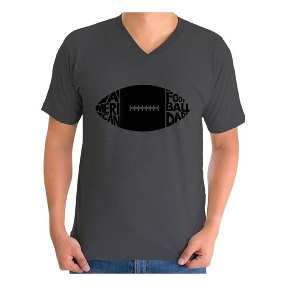 Awkward Styles Men's American Football Dad Graphic V-neck T-shirt Tops Black Rugby Football Gift Father's Day