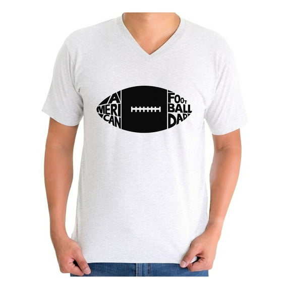 Awkward Styles Men's American Football Dad Graphic V-neck T-shirt Tops Black Rugby Football Gift Father's Day