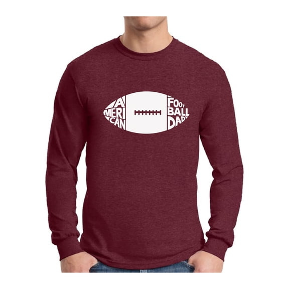 Awkward Styles Men's American Football Dad Sport Graphic Long Sleeve T-shirt Tops White Father's Day Gift Idea