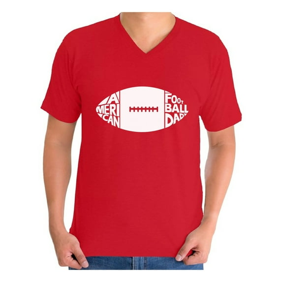Awkward Styles Men's American Football Dad Sport Graphic V-neck T-shirt Tops White Father's Day Gift Idea