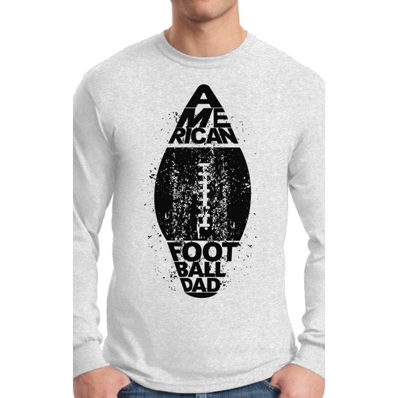 Awkward Styles Men's American Football Dad Sport Lover`s Graphic Long Sleeve T-shirt Tops Black Father's Day