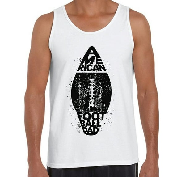 Awkward Styles Men's American Football Dad Sport Lover`s Graphic Tank Tops Black Father's Day