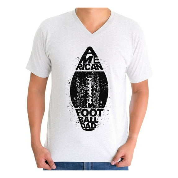 Awkward Styles Men's American Football Dad Sport Lover`s Graphic V-neck T-shirt Tops Black Father's Day