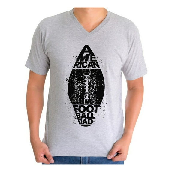 Awkward Styles Men's American Football Dad Sport Lover`s Graphic V-neck T-shirt Tops Black Father's Day