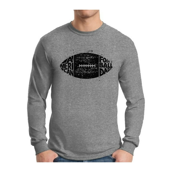 Awkward Styles Men's American Football Dad Sport Vintage Graphic Long Sleeve T-shirt Tops Black Father's Day Gift
