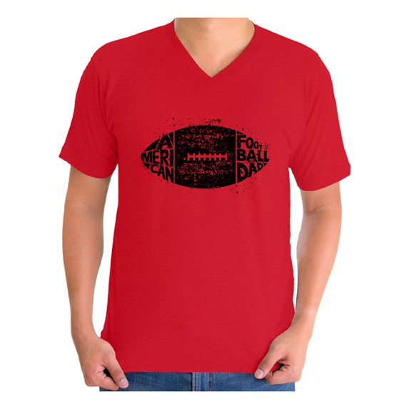 Awkward Styles Men's American Football Dad Sport Vintage Graphic V-neck T-shirt Tops Black Father's Day Gift