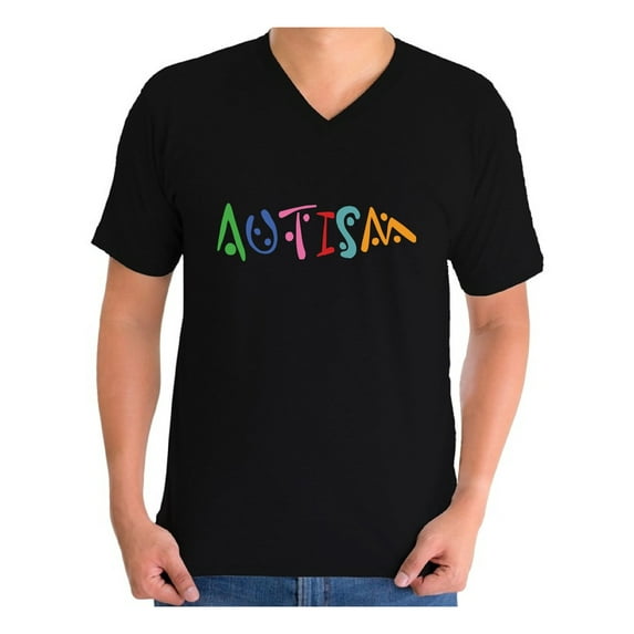 Awkward Styles Men's Autism Autistic Support Graphic V-neck T-shirt Tops for Autism Awareness
