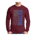 thumbnail image 1 of Awkward Styles Men's Autism Awareness American Flag Graphic Long Sleeve T-shirt Tops, 1 of 4