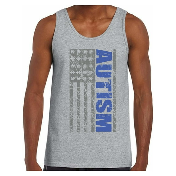 Awkward Styles Men's Autism Awareness American Flag Graphic Tank Tops