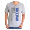 thumbnail image 1 of Awkward Styles Men's Autism Awareness American Flag Graphic V-neck T-shirt Tops, 1 of 4