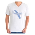 thumbnail image 1 of Awkward Styles Men's Autism Awareness Blue Ribbon Graphic V-neck T-shirt Tops Autistic Support, 1 of 4