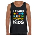 thumbnail image 1 of Awkward Styles Men's Autism Awareness Puzzle Graphic Tank Tops I Teach Awesome Kids, 1 of 4