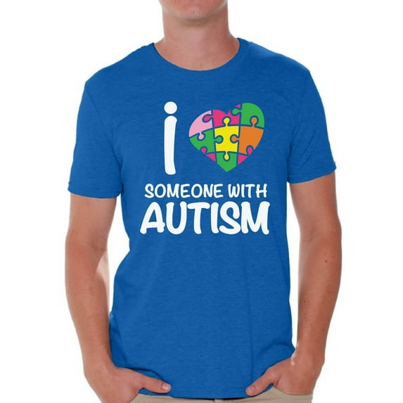 Awkward Styles Men's Autism Awareness Shirt I Love Someone with Autism T-Shirts Men Autism Awareness Shirts Men's Autism T Shirt Autism Awareness Gifts for Him Autistic Pride Gifts