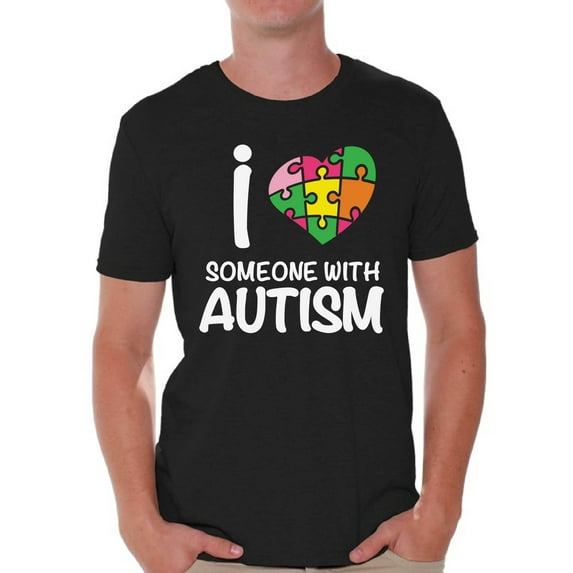 Awkward Styles Men's Autism Awareness Shirt I Love Someone with Autism T-Shirts Men Autism Awareness Shirts Men's Autism T Shirt Autism Awareness Gifts for Him Autistic Pride Gifts