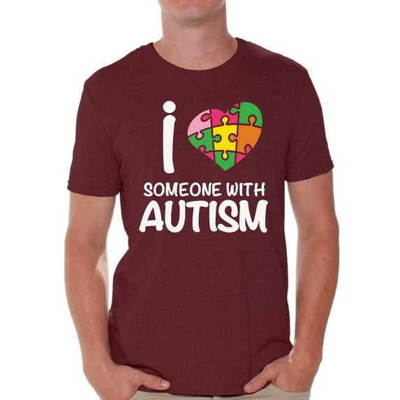 Awkward Styles Men's Autism Awareness Shirt I Love Someone with Autism T-Shirts Men Autism Awareness Shirts Men's Autism T Shirt Autism Awareness Gifts for Him Autistic Pride Gifts