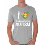 Awkward Styles Men's Autism Awareness Shirt I Love Someone with Autism T-Shirts Men Autism Awareness Shirts Men's Autism T Shirt Autism Awareness Gifts for Him Autistic Pride Gifts