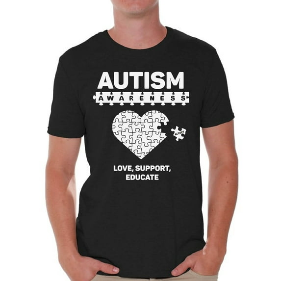 Awkward Styles Men's Autism Awareness Shirt Love Support Educate Autism Shirts Men Autism Awareness Shirts Men's Autism T Shirt Autism Awareness Gifts for Him Autistic Pride Gifts