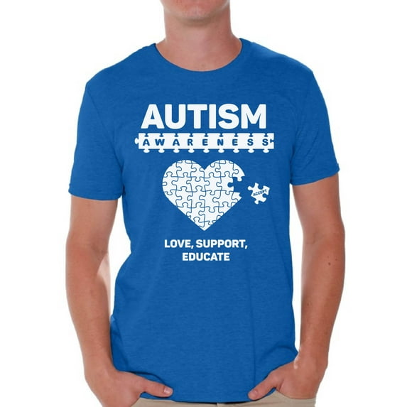 Awkward Styles Men's Autism Awareness Shirt Love Support Educate Autism Shirts Men Autism Awareness Shirts Men's Autism T Shirt Autism Awareness Gifts for Him Autistic Pride Gifts