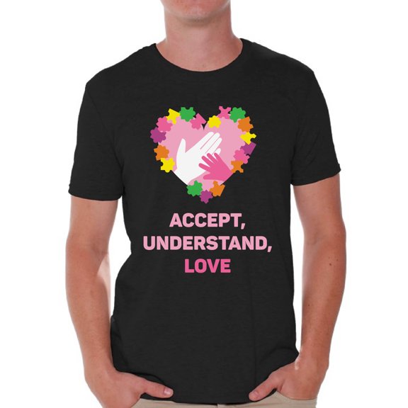 Awkward Styles Men's Autism Awareness T shirt Accept Understand Love Autism Shirt Men Autism Awareness Shirts Men's Autism T Shirt Autism Awareness Gifts for Him Autistic Pride Gifts