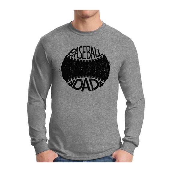 Awkward Styles Men's Baseball Dad Sport Lover`s Graphic Long Sleeve T-shirt Tops Black Father's Day Gift Idea